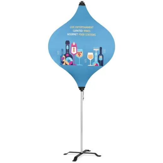 Lantern Banner with Light Weight Cross Base Branded Front